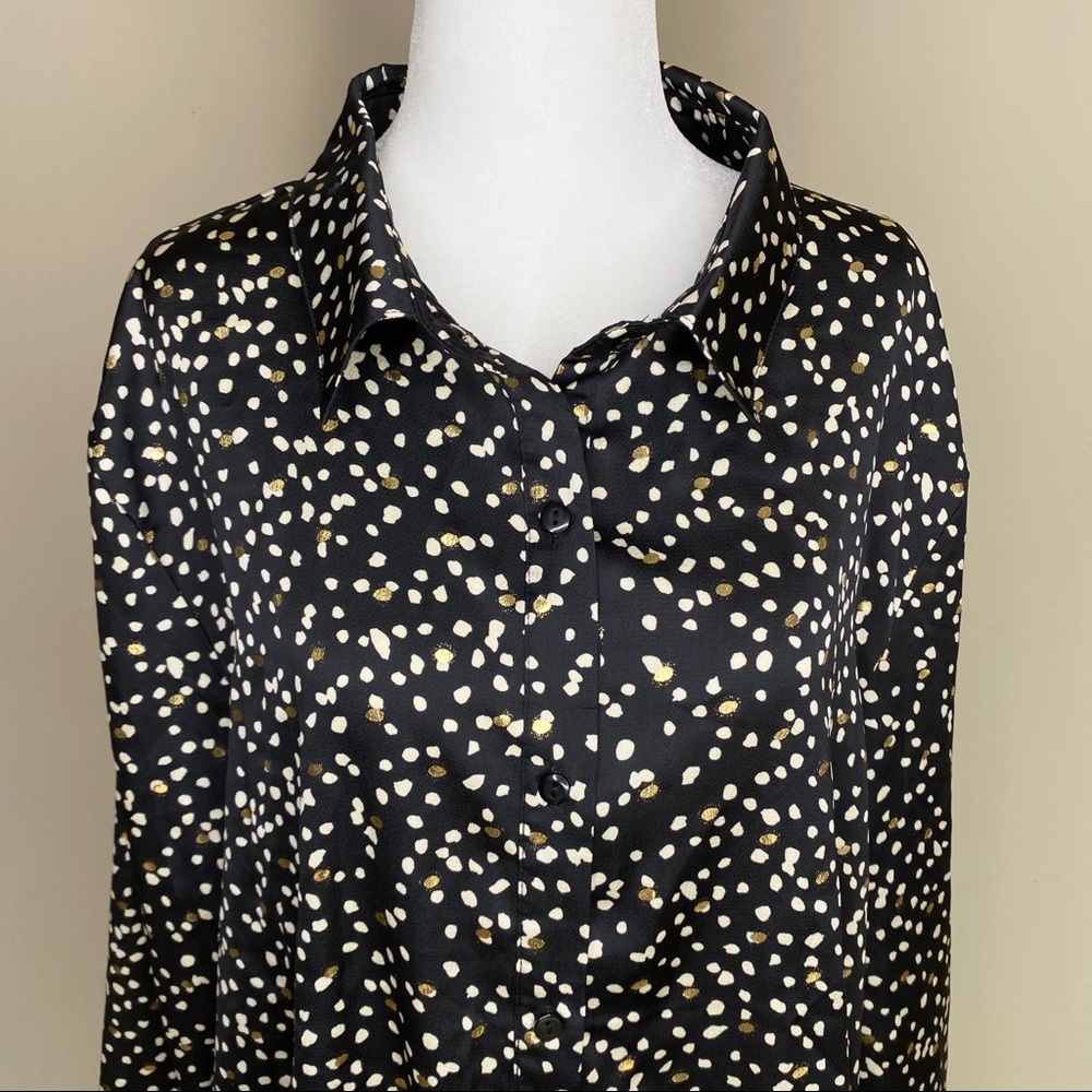 Nasty Gal Feelin’ Dot Button Down Shirt - Size 14